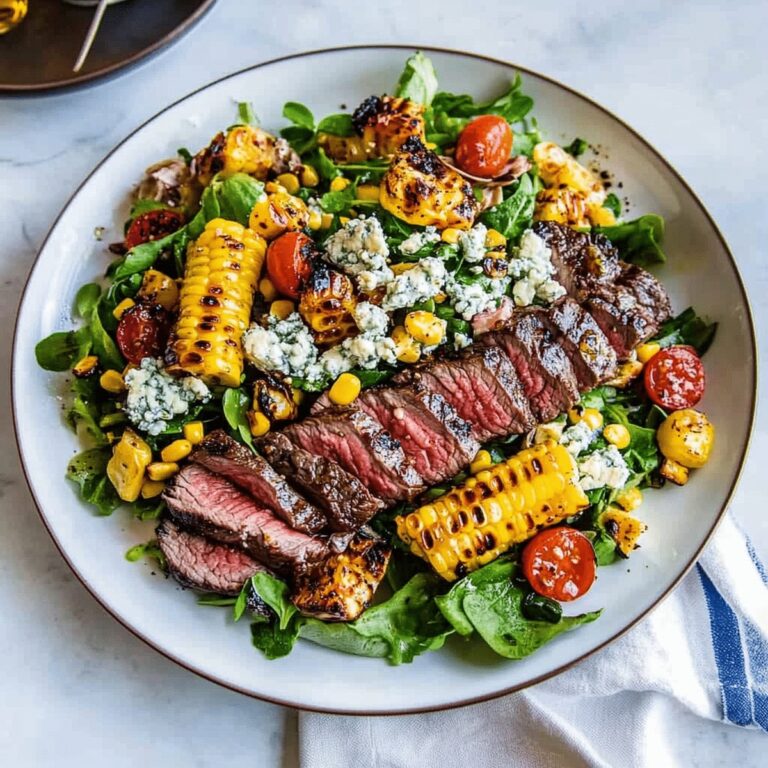 Balsamic Steak Gorgonzola Salad With Grilled Corn Recipe