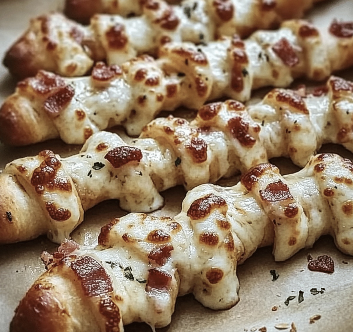 Garlic Butter Bacon Alfredo Pizza Twists Recipe