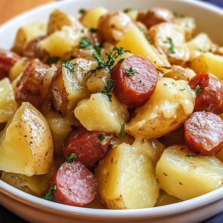 Hearty Crockpot Cheesy Potatoes and Kielbasa Recipe
