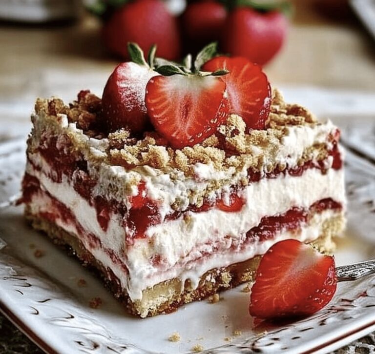 No Bake Strawberry Cheesecake Lasagna Recipe
