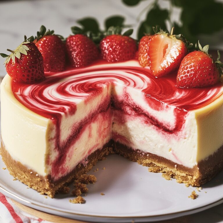 Dreamy Strawberry Swirl Cheesecake Recipe