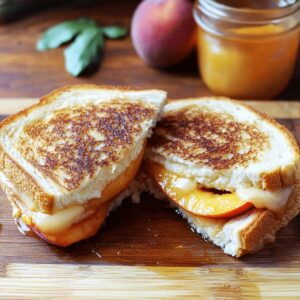 Honey Peach White Cheddar Grilled Cheese Recipe