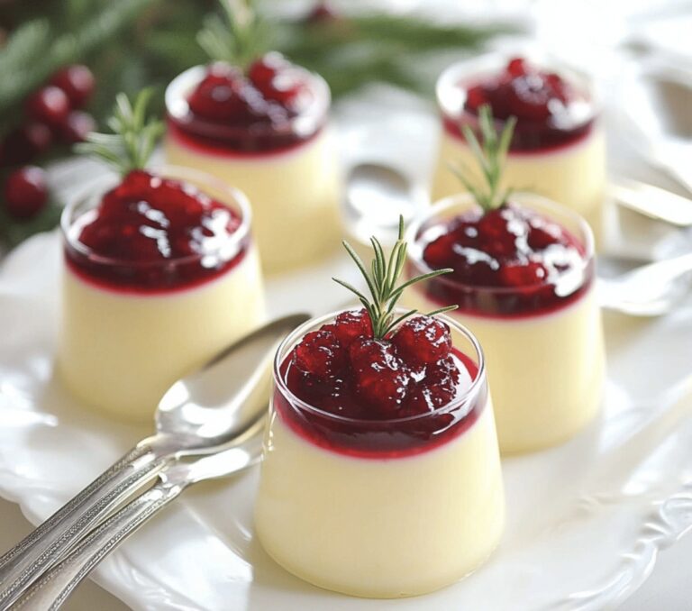 Eggnog Panna Cotta With Spiked Cranberry Sauce Recipe