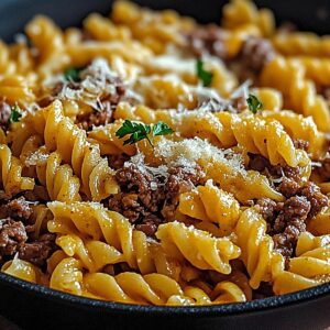 Hearty One-Pot Beef and Cheddar Ranch Pasta Recipe