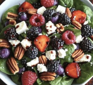 Berry Spinach Salad With Pecans, Feta, And Balsamic Glaze Recipe