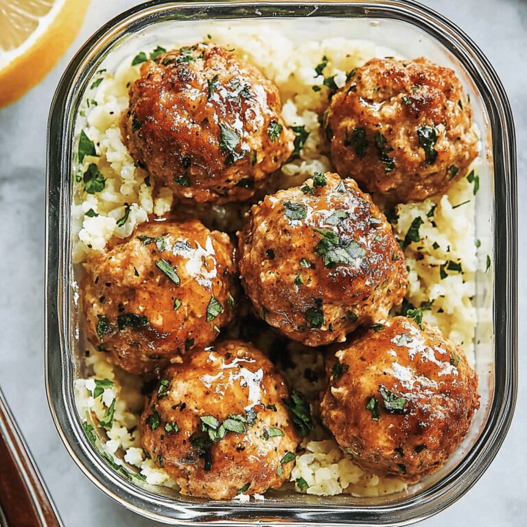 Garlic Butter Chicken Meatballs With Cauliflower Rice Recipe