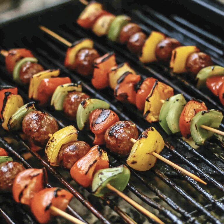 Grilled Brat Kabobs With Marinated Vegetables Recipe