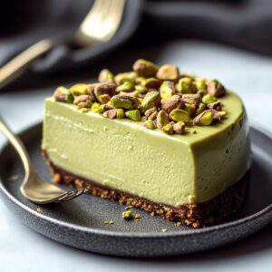 Dreamy Pistachio Cheesecake With Pistachio Topping Recipe
