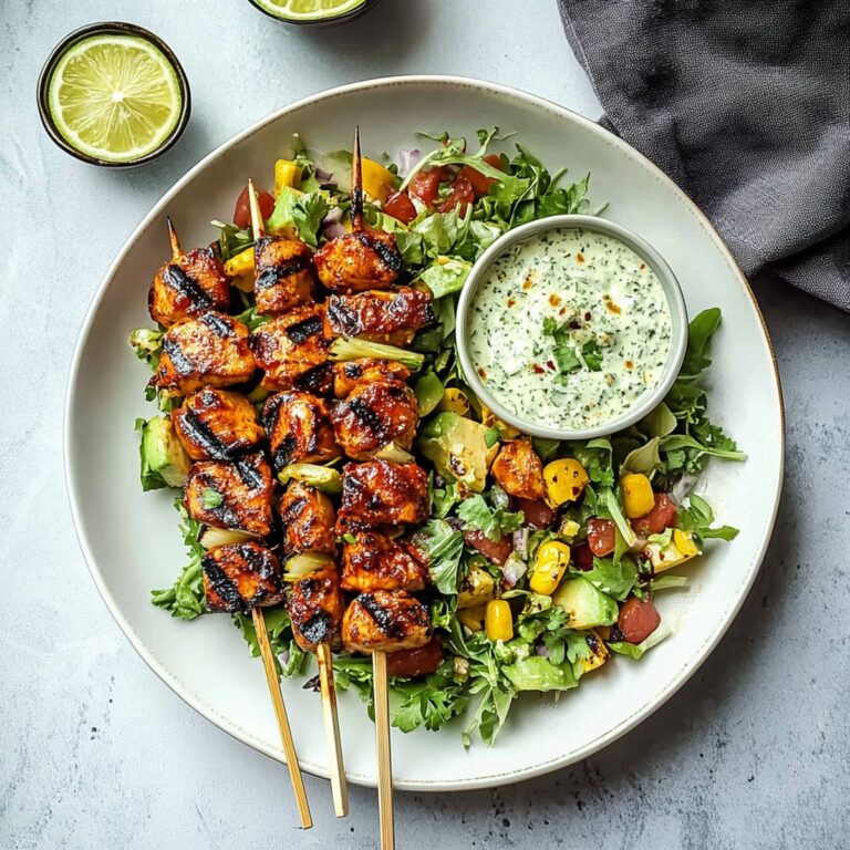 Sizzling BBQ Chicken Skewer Salad Recipe