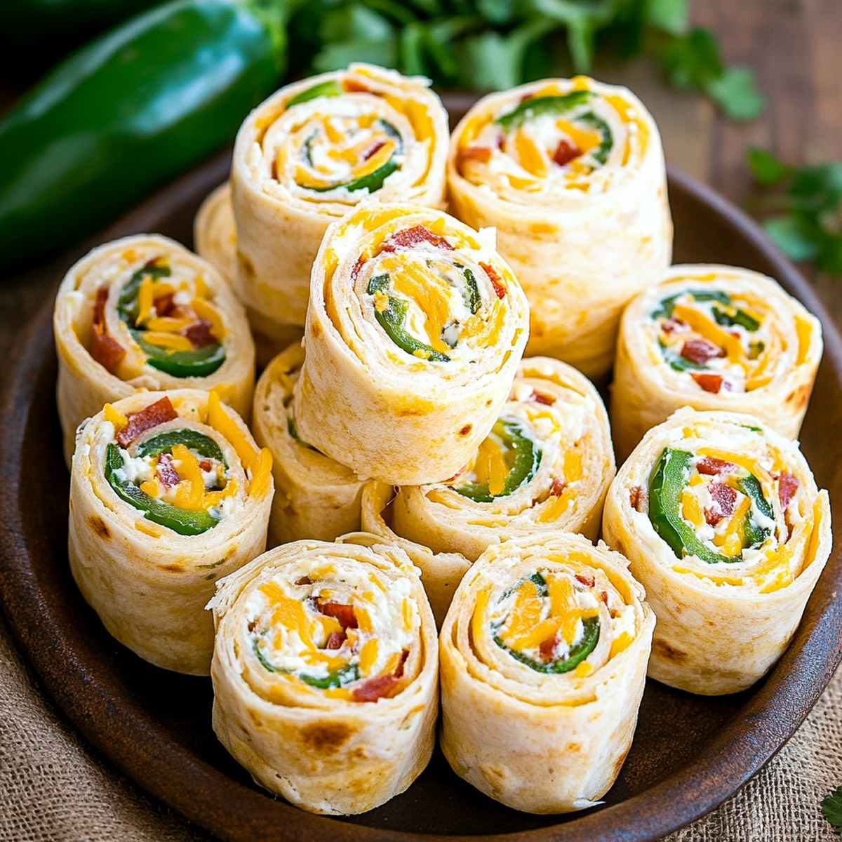 Spicy Jalapeno Popper Cream Cheese Pinwheels with Tortillas Recipe