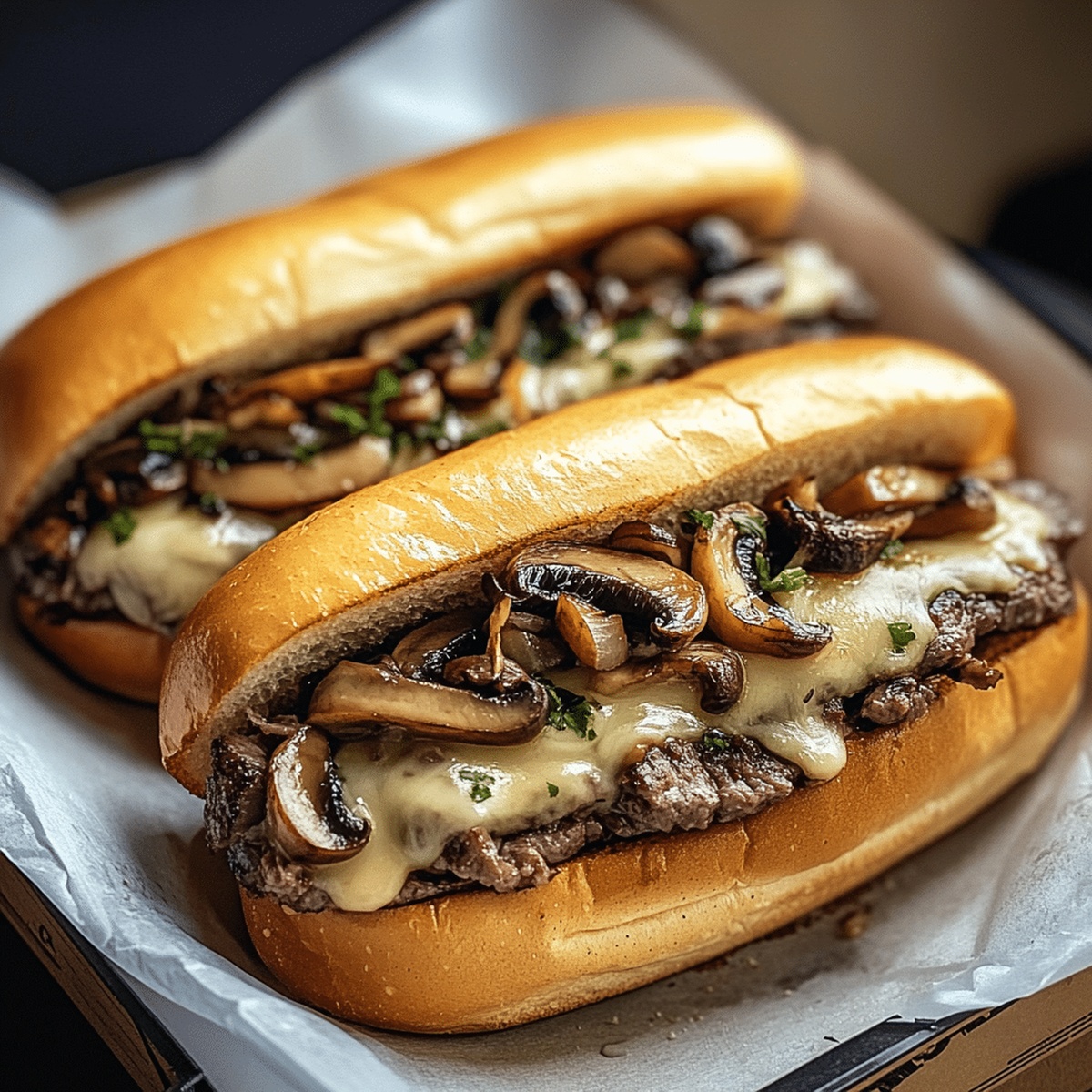 Philly Cheese Steak Sandwich With Mushrooms Recipe