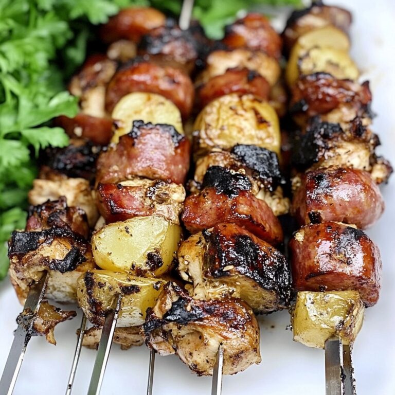 Sizzling Smoked Sausage Chicken and Potato Kabobs Recipe