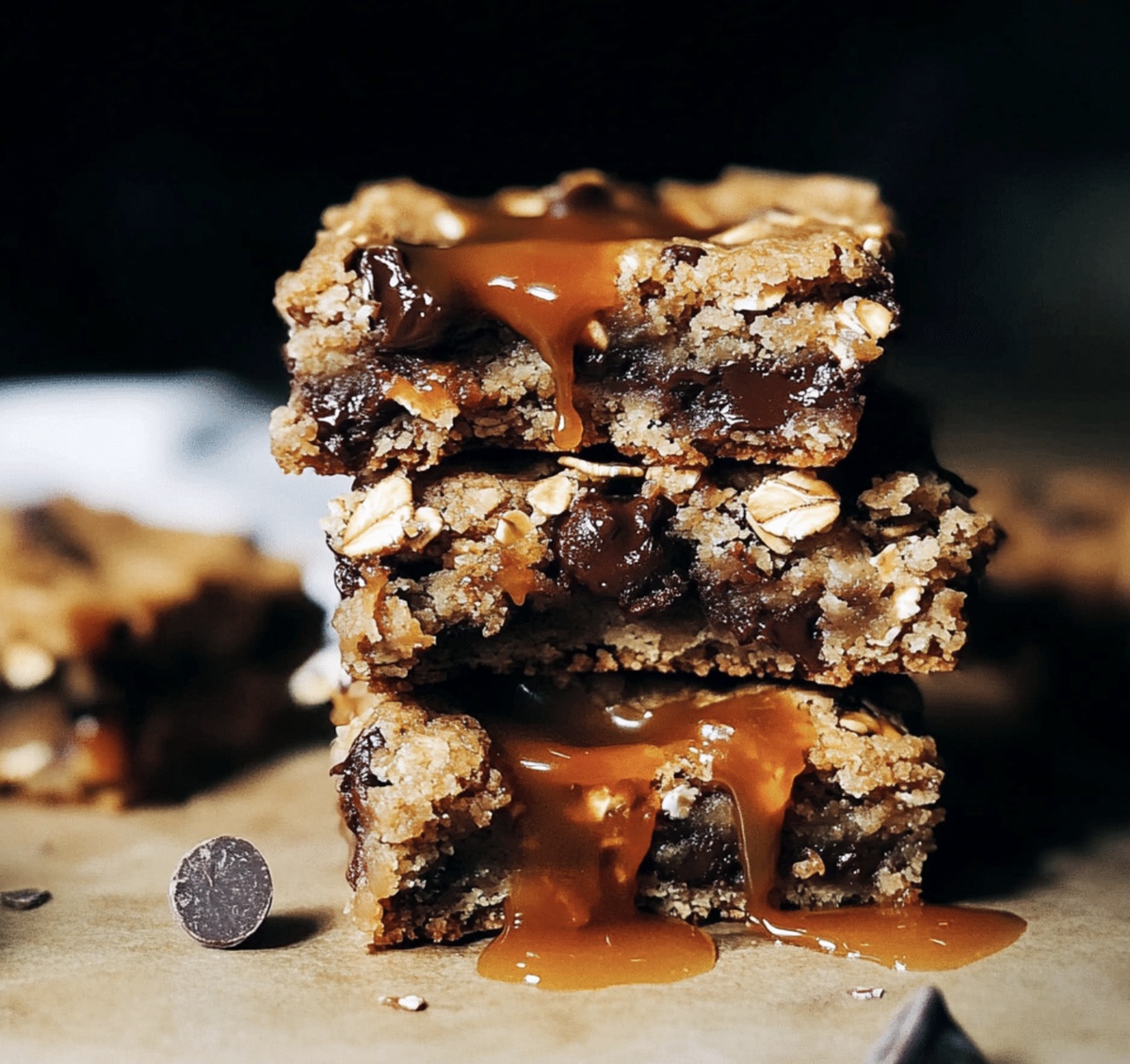 Gooey Salted Caramel Chocolate Chip Cookie Bars Recipe