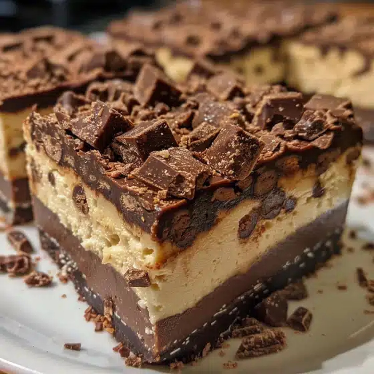 No-Bake Buckeye Cheesecake Bars Recipe