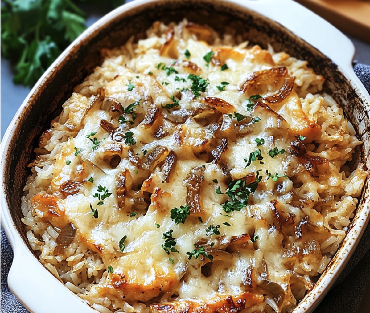 Caramelized French Onion Chicken Rice Recipe