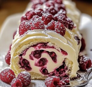 Raspberry White Chocolate Cake Roll Recipe