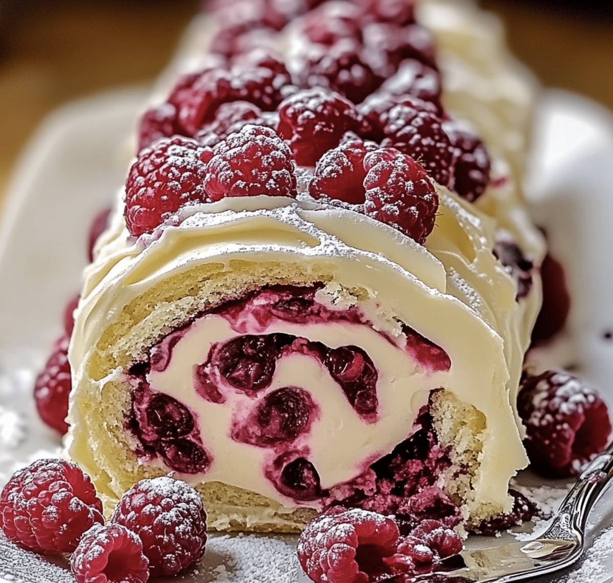 Raspberry White Chocolate Cake Roll Recipe