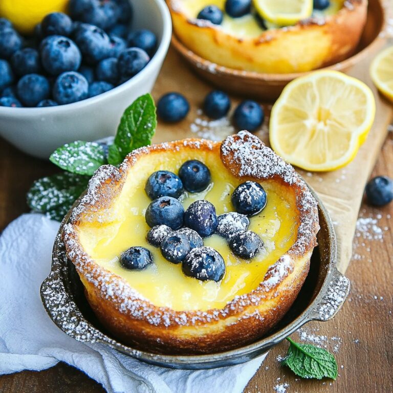 Fluffy Dutch Babies with Lemon Curd and Blueberries Recipe