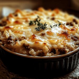 Hearty French Onion Ground Beef and Rice Casserole Recipe