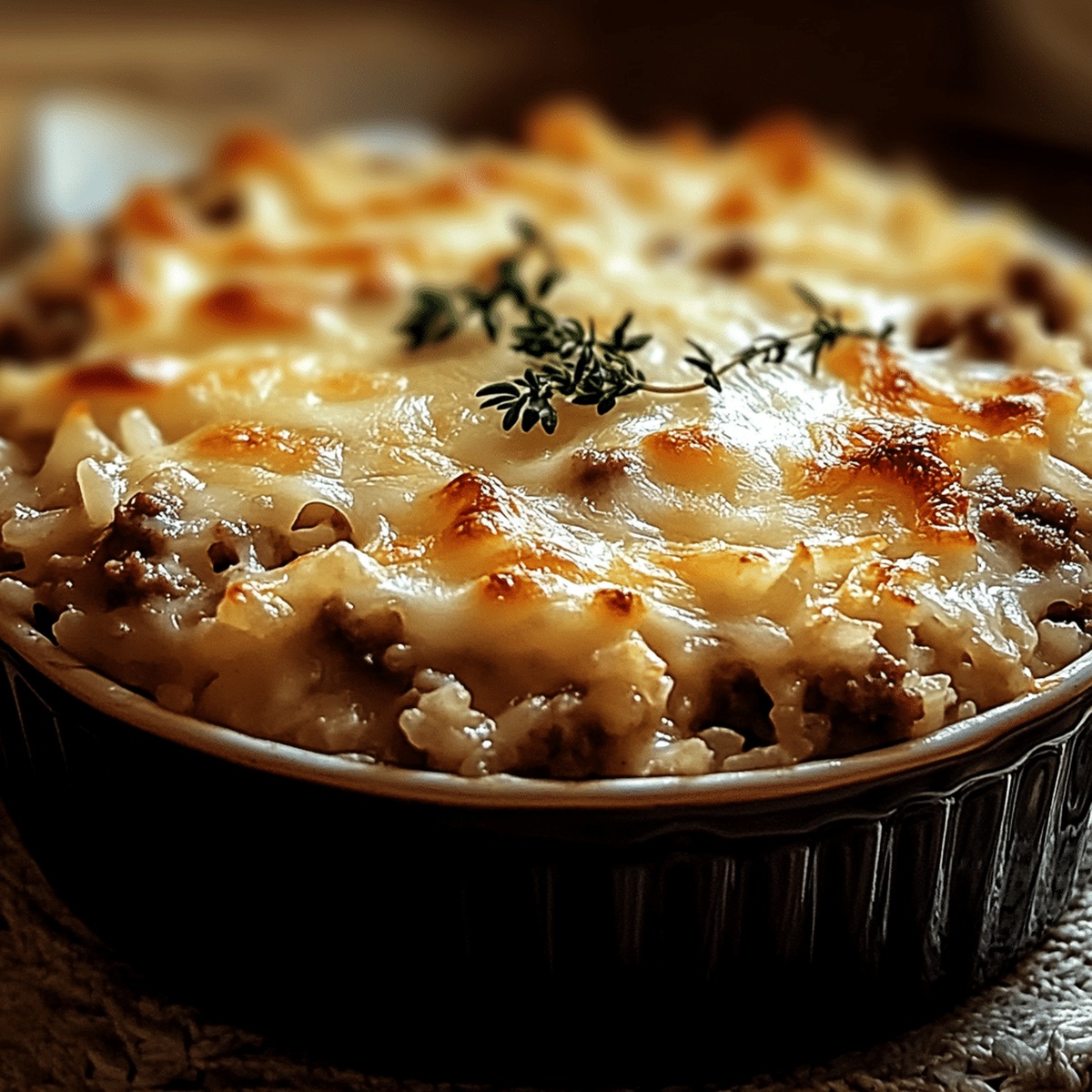 Hearty French Onion Ground Beef and Rice Casserole Recipe