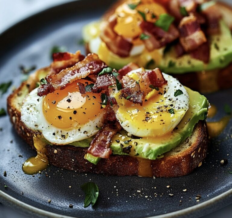 Avocado Bacon And Egg Toasts Recipe
