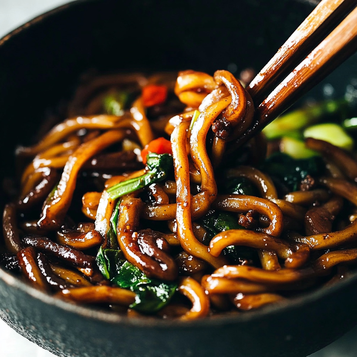 Spicy Black Pepper Stir Fried Udon Recipe