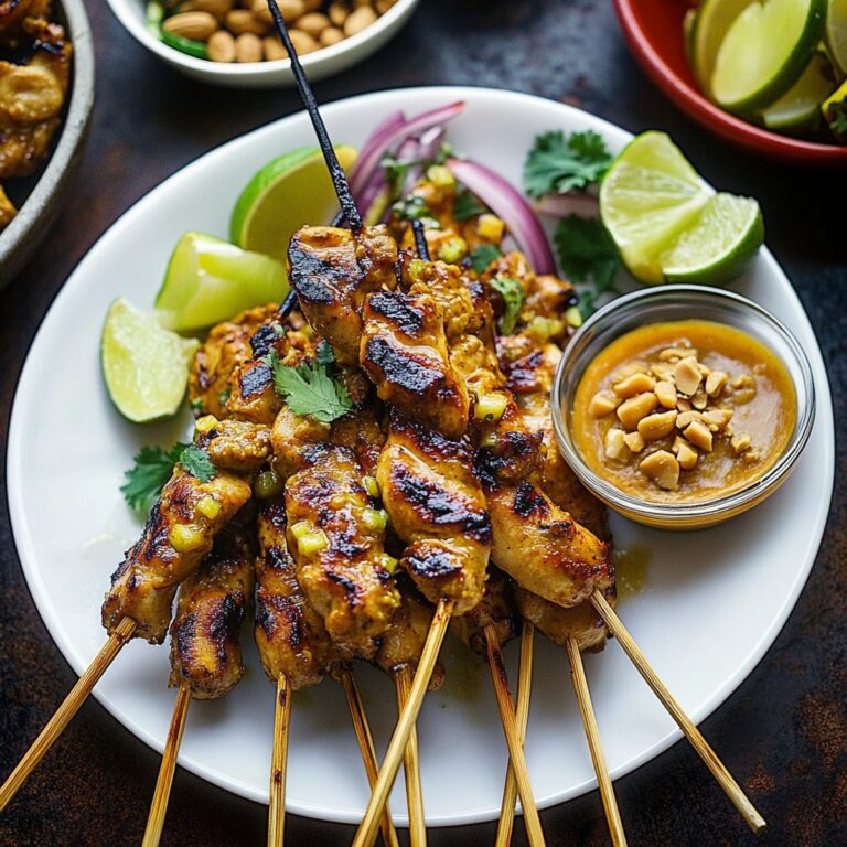 Incredible Chicken Satay with Spicy Peanut Dipping Sauce Recipe
