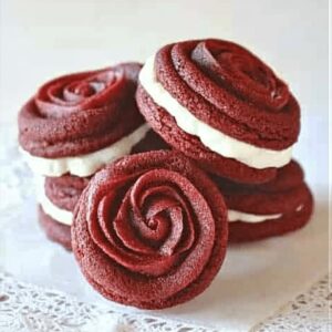 Red Velvet Rose Sandwich Cookies Recipe