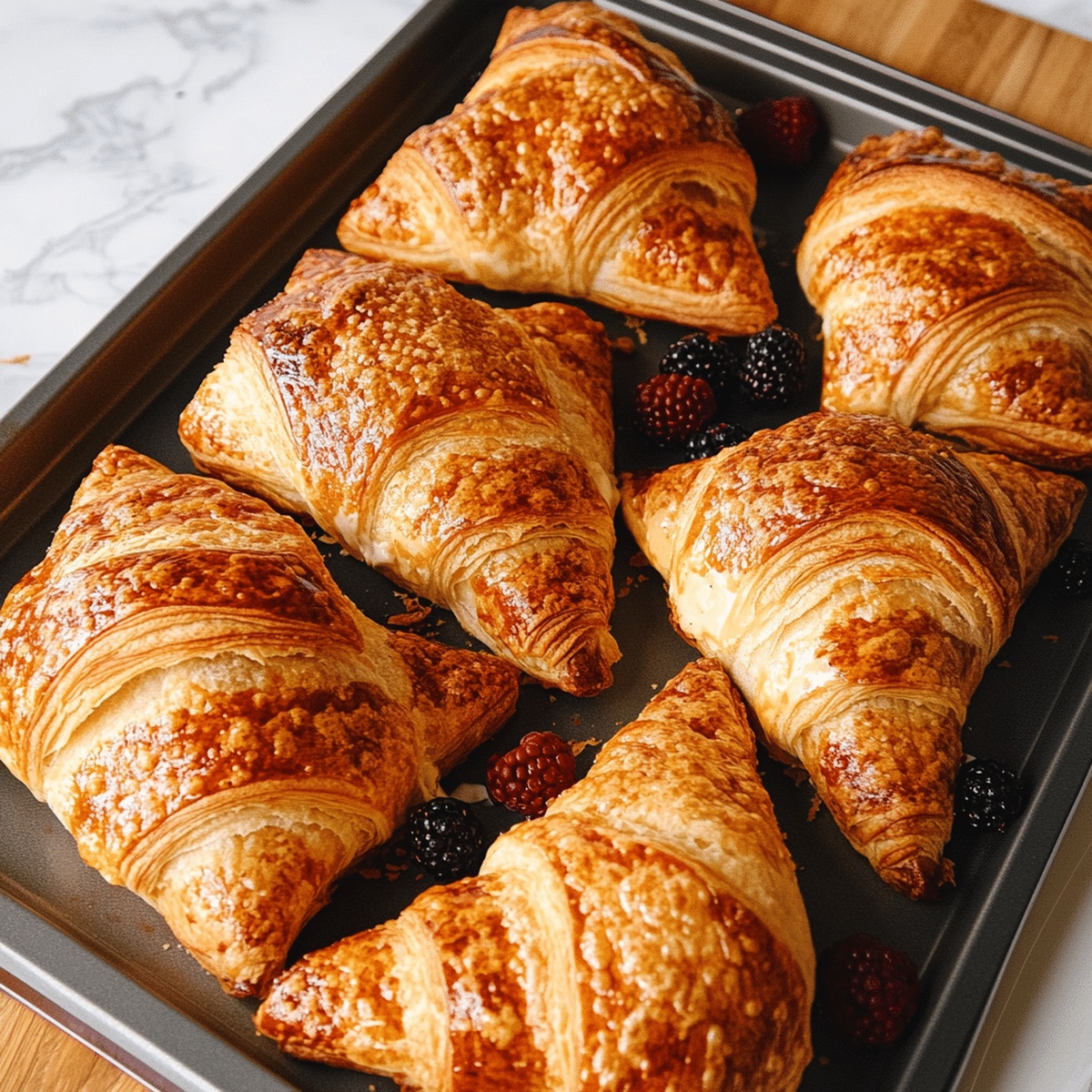 Berries And Cream Filled Croissants Recipe