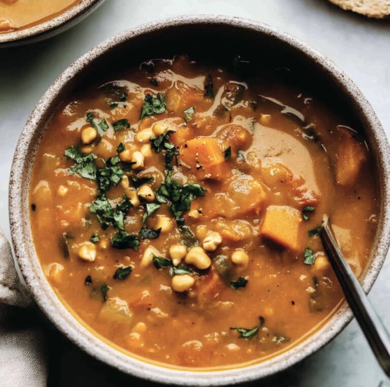 Comforting Peanut Soup with Sweet Potato Recipe