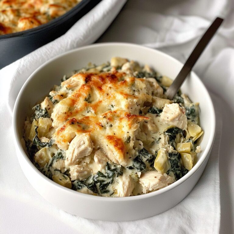 Hearty High-Protein Spinach and Artichoke Chicken Casserole Recipe