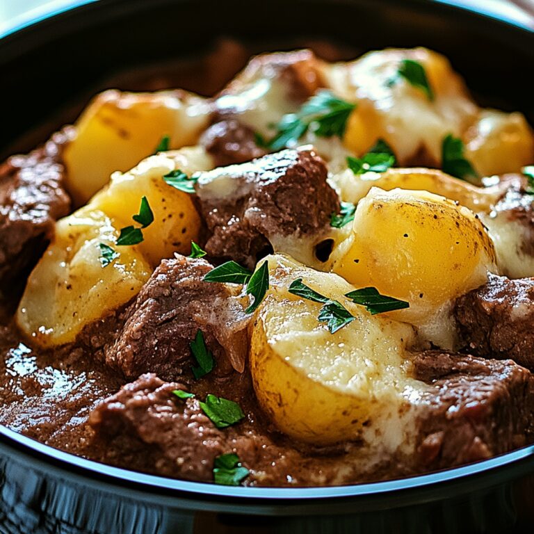 Hearty Crockpot Loaded Steak and Potato Bake Recipe