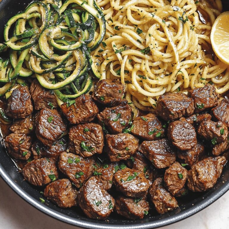 Garlic Butter Steak Bites With Lemon Zucchini Noodles Recipe