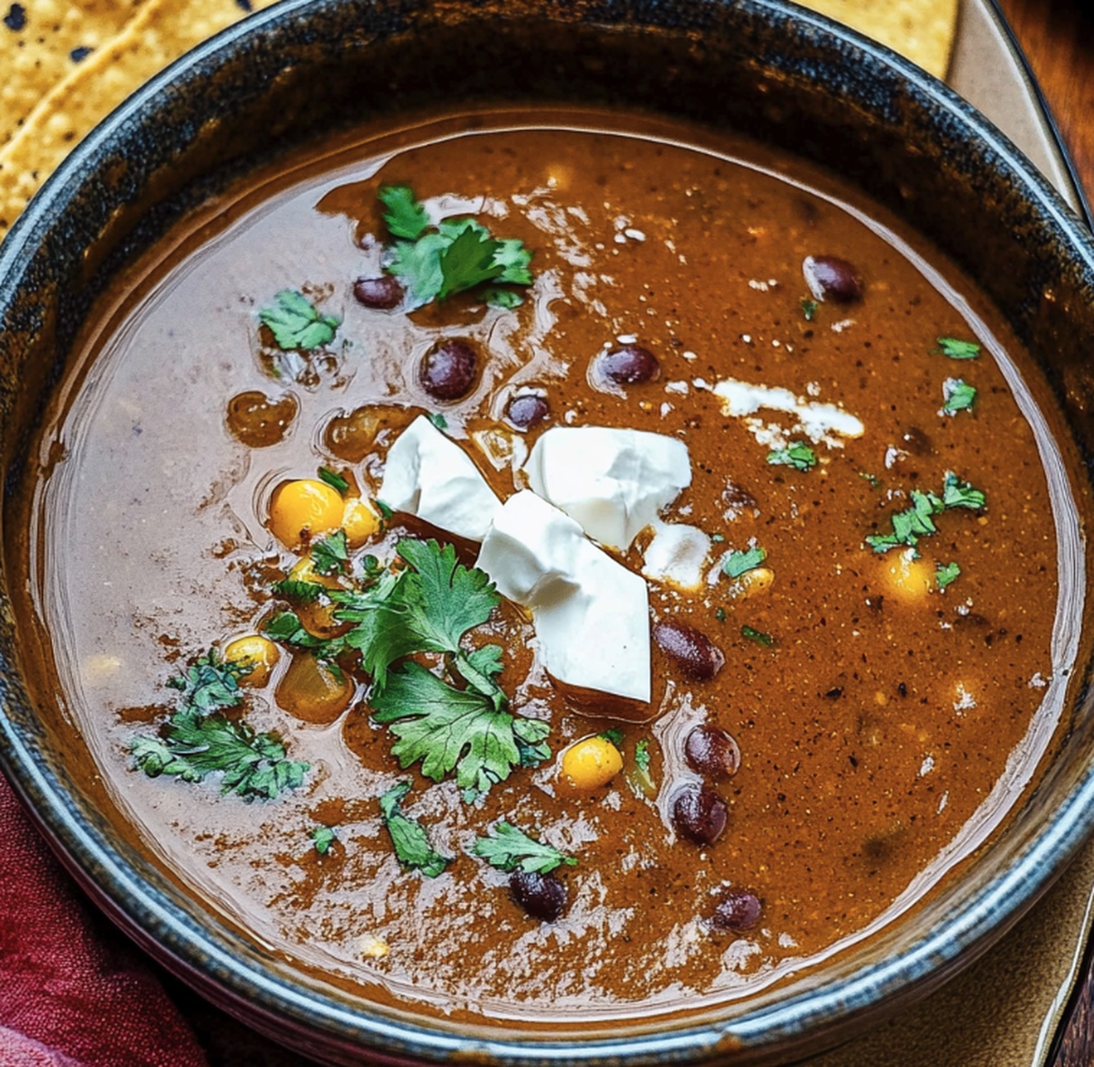 Hearty Mexican Style Black Bean Soup Recipe