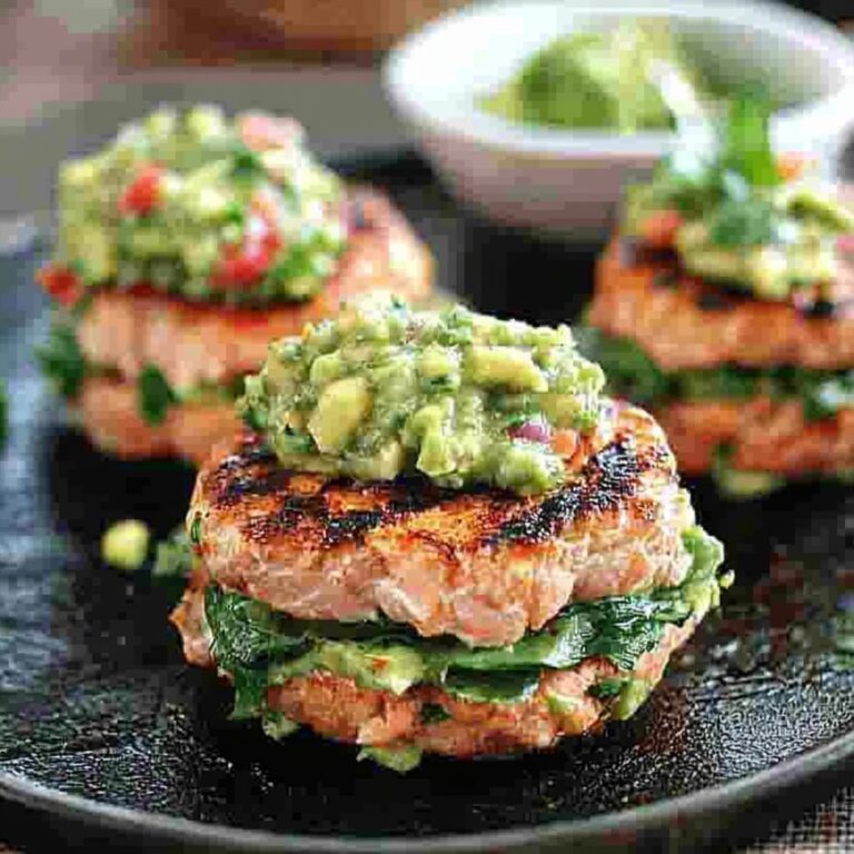 Crispy Salmon Burgers with Avocado Salsa Recipe