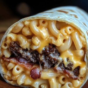 Cheesy Bacon Cheeseburger Mac Wrap Recipe
