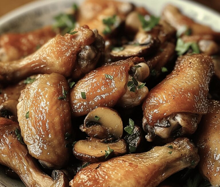 Chicken Wings With Mushrooms Recipe