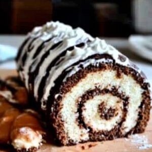 Swirled German Chocolate Cake Roll Recipe