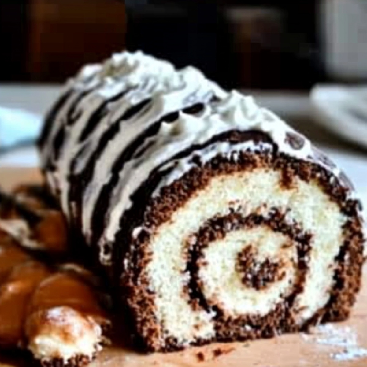 Swirled German Chocolate Cake Roll Recipe