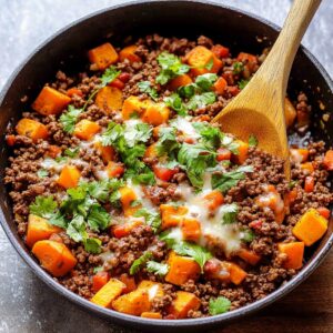 Hearty Southwest Ground Beef and Sweet Potato Skillet Recipe