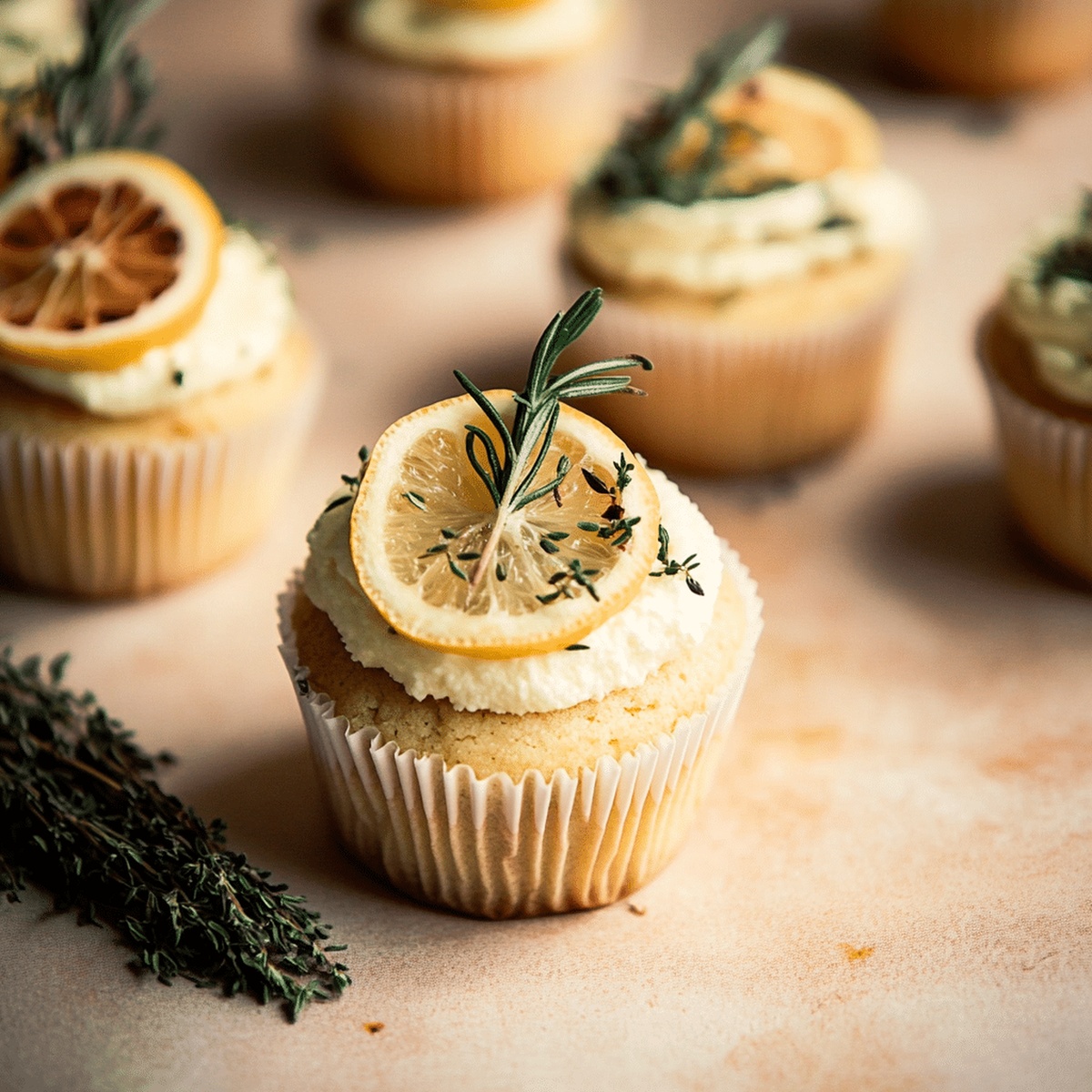 Lemon, Thyme, And Rosemary Cupcakes Recipe