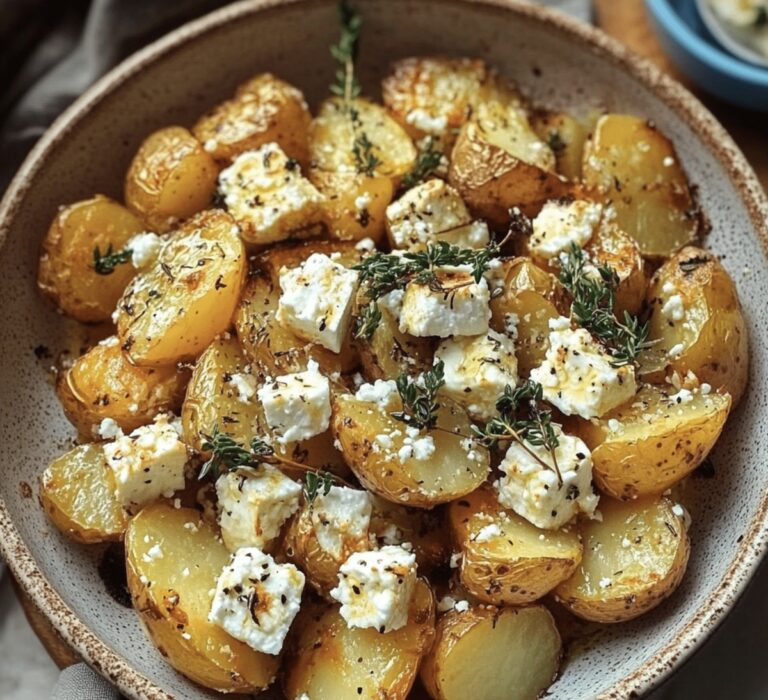 Roasted Potatoes With Baked Feta And Garlic Recipe