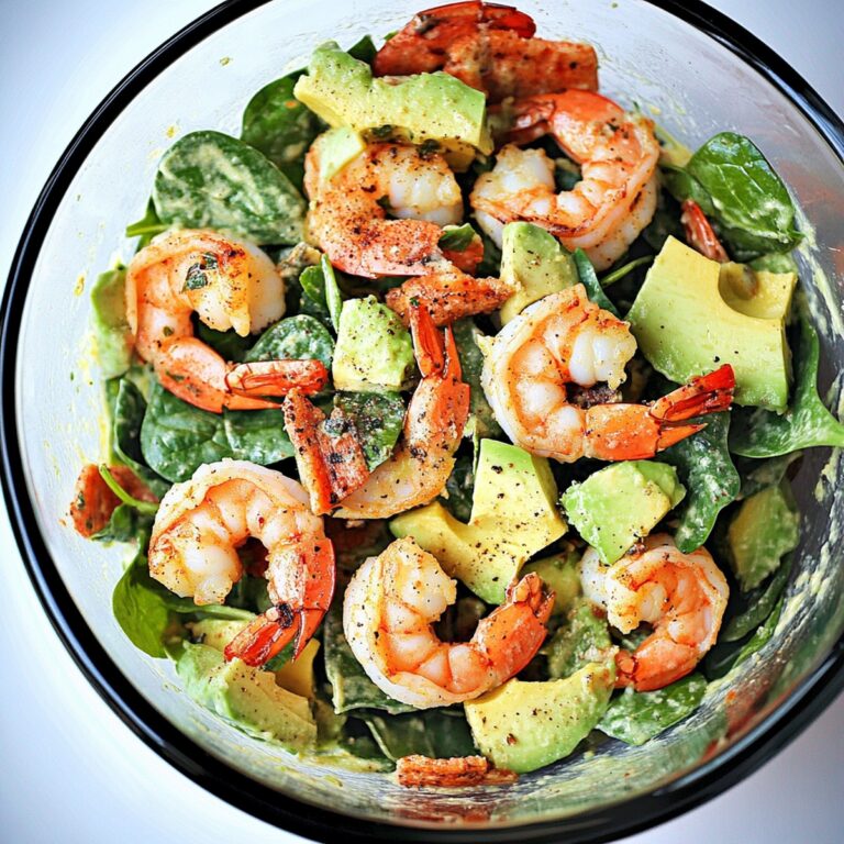Vibrant Shrimp, Avocado, And Spinach Salad Recipe