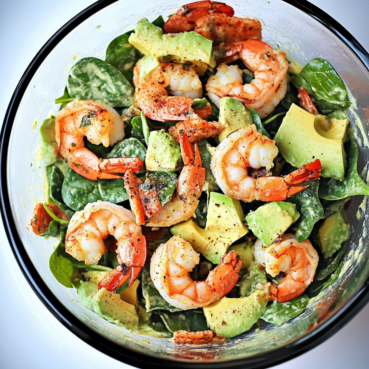 Vibrant Shrimp, Avocado, And Spinach Salad Recipe