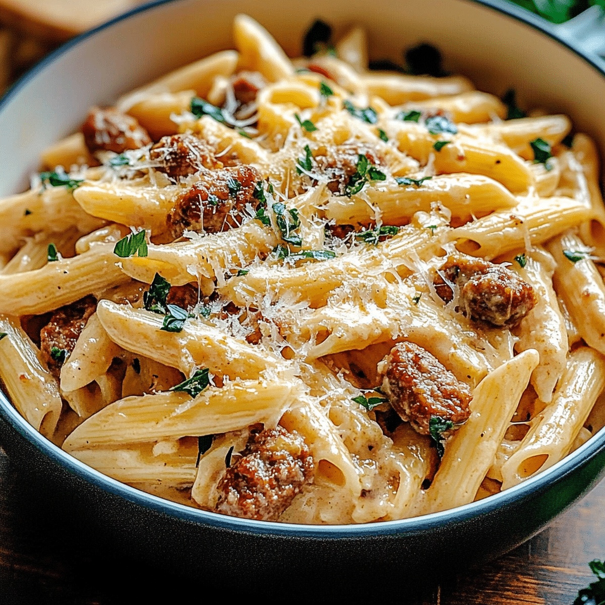 Creamy Tuscan Sausage Pasta Recipe
