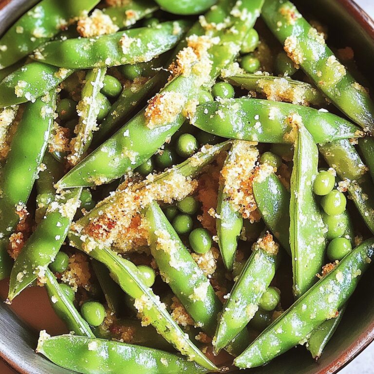 Crispy Garlic Parmesan Sugar Snap Peas Recipe