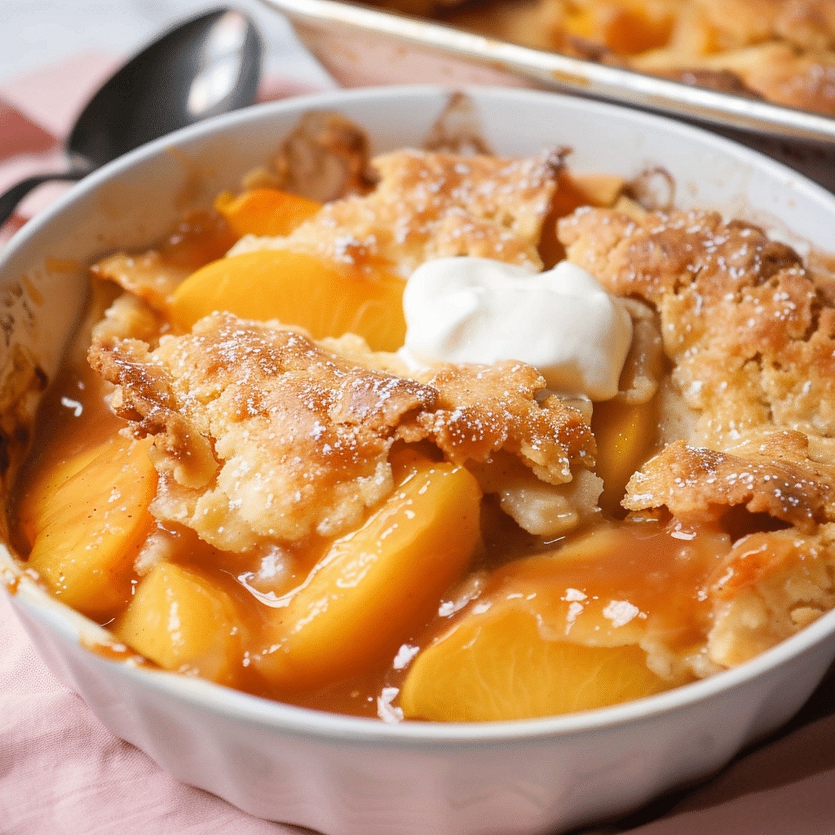 Super Easy Peach Cobbler Recipe