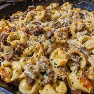 Hearty Philly Cheesesteak Tortellini Pasta Recipe