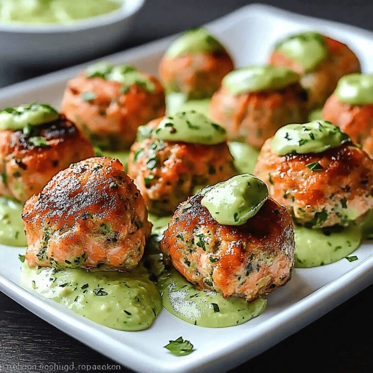 Baked Salmon Meatballs With Avocado Sauce Recipe