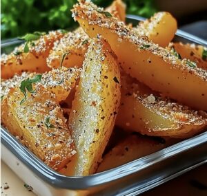 Garlic Parmesan Potato Wedges Recipe